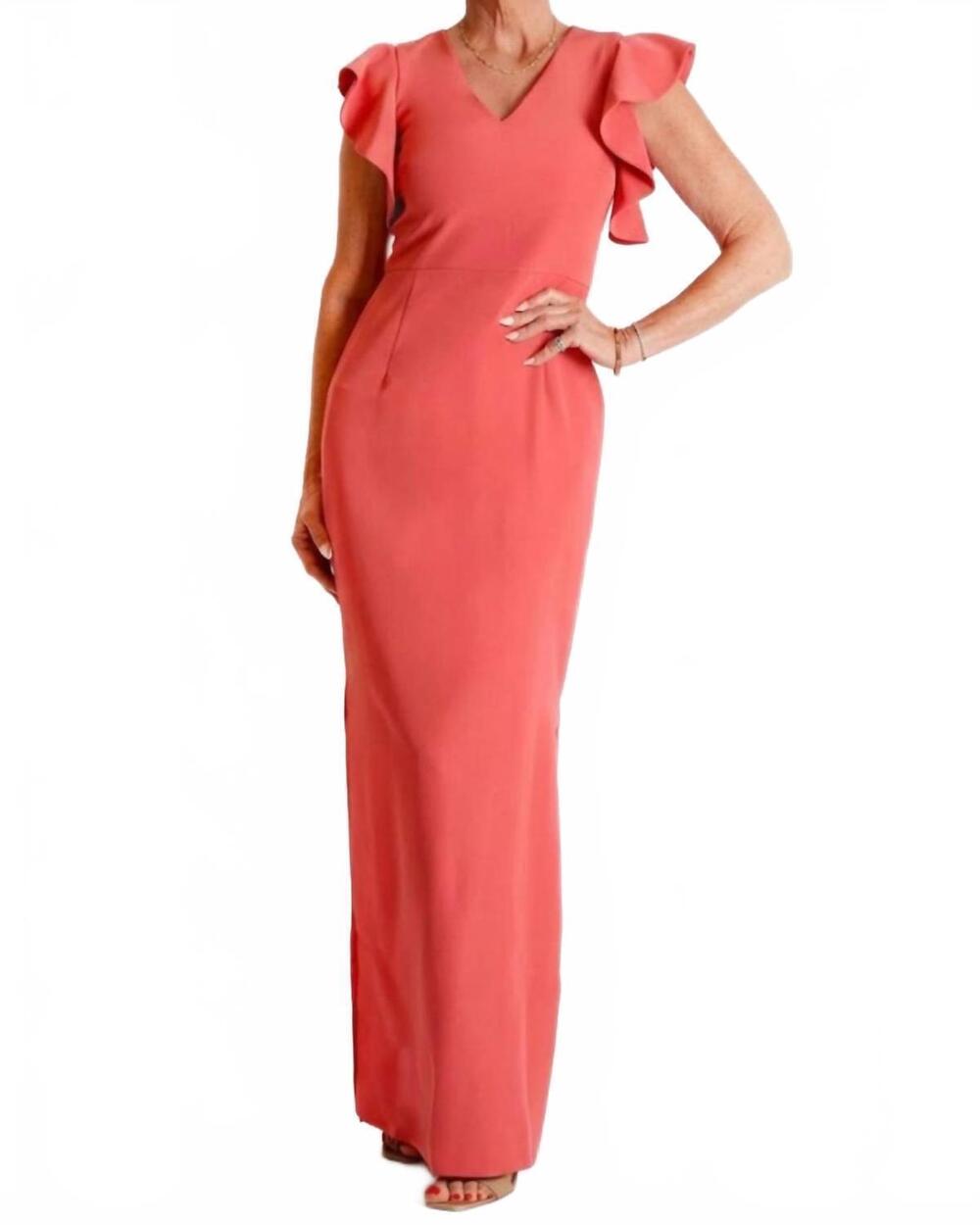 NEW CAMILYN BETH katherine sheath gown in terracotta